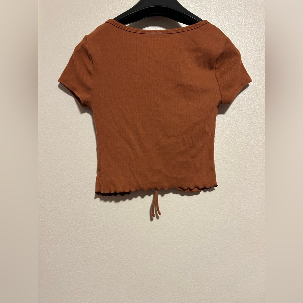 Aeropostale Big Girl Burnt Orange Ribbed Tee-size M - Picture 2 of 5